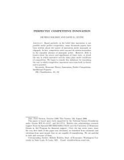 perfectly competitive innovation - David Levine`s Economic and
