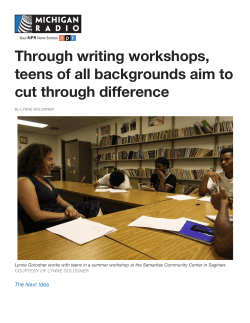 Through writing workshops, teens of all