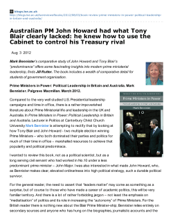 Australian PM John Howard had what Tony Blair clearly lacked: he