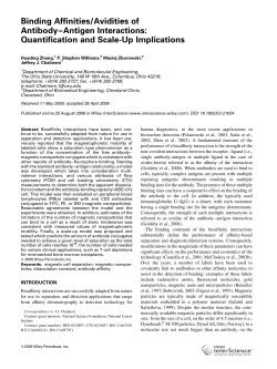 Binding affinities/avidities of antibody