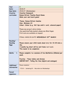 Creative curriculum Creative Homework Roman Britain Timeline
