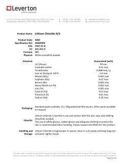 Product Name: Lithium Chloride ACS
