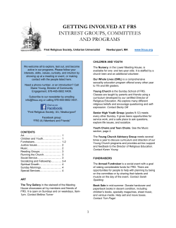 GETTING INVOLVED AT FRS INTEREST GROUPS, COMMITTEES