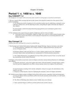 Period 1: c. 1450 to c. 1648
