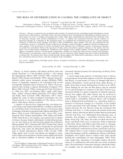 the role of diversification in causing the correlates of dioecy