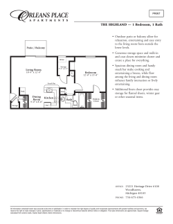 THE HIGHLAND &mdash; 1 Bedroom, 1 Bath