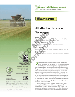 Alfalfa Fertilization Strategies - California Alfalfa Workgroup