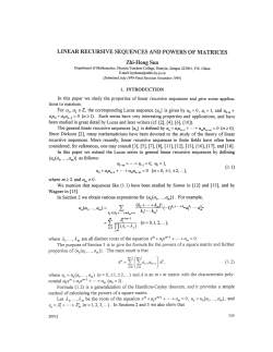 LINEAR RECURSIVE SEQUENCES AND POWERS OF MATRICES