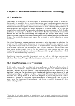 Chapter 18: Revealed Preference and Revealed Technology