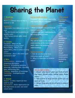 1. Knowledge: Central idea: Water is a limited resource that is