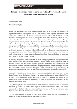 Toward a multi focal vision of European culture