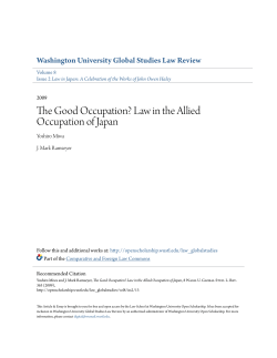 The Good Occupation? Law in the Allied Occupation of Japan