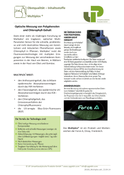 Obstqualit&auml;t &ndash; Inhaltsstoffe Multiplex - UP