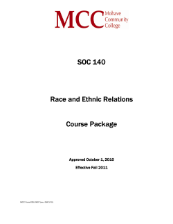 SOC 140 Race and Ethnic Relations
