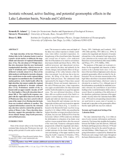 GSA Bulletin: Isostatic rebound, active faulting, and potential