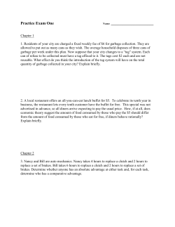 Practice Exam One Name