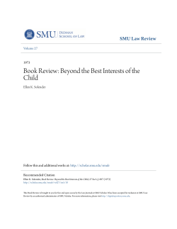 Book Review: Beyond the Best Interests of the Child