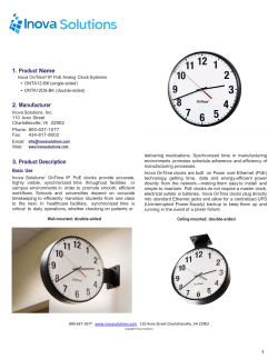 Inova OnTime&reg; Analog Clock