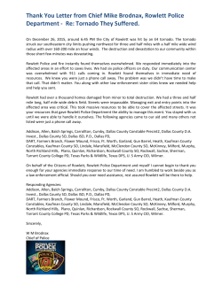 Thank You Letter from Chief Mike Brodnax, Rowlett Police