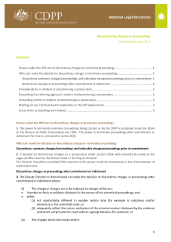 Discontinuing charges or proceedings