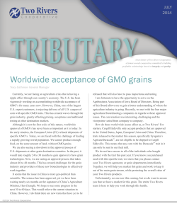 Worldwide acceptance of GMO grains
