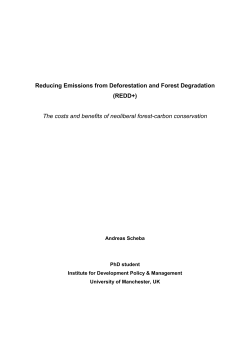 Reducing Emissions from Deforestation and Forest Degradation