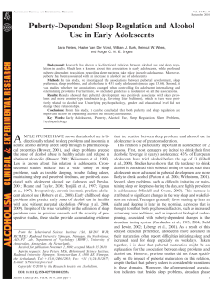 PubertyDependent Sleep Regulation and Alcohol Use