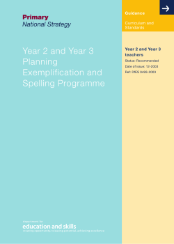 Year 2 and 3 Spelling Programme