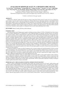 ANALYSIS OF SPERM QUALITY IN A MICROFLUIDIC DEVICE