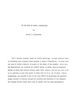 So You Want To Marry A Rockefeller