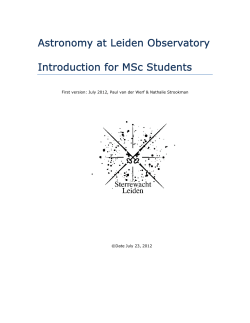 Bluffer`s guide - Leiden Observatory