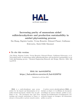 Increasing purity of ammonium nickel sulfatehexahydrate and