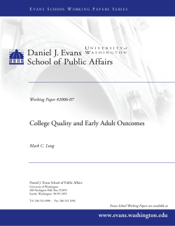 College Quality and Early Adult Outcomes