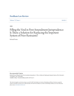Filling the Void in First Amendment Jurisprudence