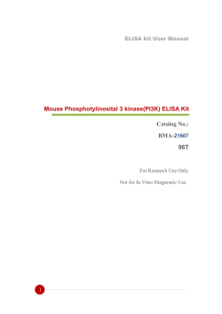 Mouse Phosphotylinosital 3 kinase(PI3K) ELISA Kit Catalog No.: 96T
