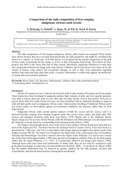 Comparison of the milk composition of free