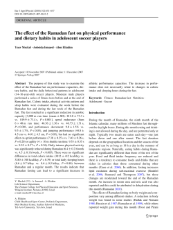 The eVect of the Ramadan fast on physical performance