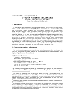 Complex Anaphora in Lubukusu - The Afranaph Project