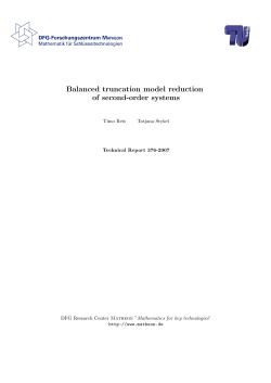 Balanced truncation model reduction of second
