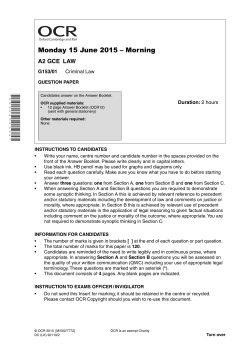 Question paper - Unit G153/01 - Criminal law