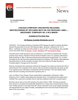 Read Press Release  - Chicago Symphony Orchestra