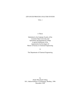 Kedar Telang`s Thesis on Advanced Process Analysis ()