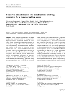 Conserved metallomics in two insect families evolving separately for