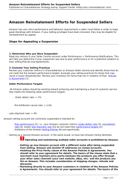 Amazon Reinstatement Efforts for Suspended Sellers