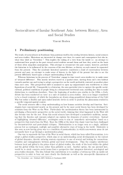 Sociocultures of Insular Southeast Asia: between History, Area and
