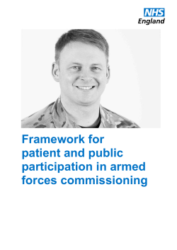 Framework for patient and public participation in armed forces