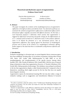 Theoretical and diachronic aspects of augmentation: Evidence from