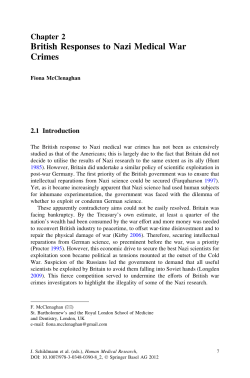 British Responses to Nazi Medical War Crimes