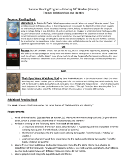 Theme: Relationships and Identity Required Reading Book OR AND
