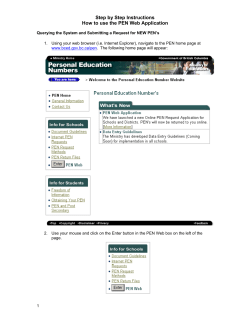 Internet:Using your Internet browser connect to the PEN web page